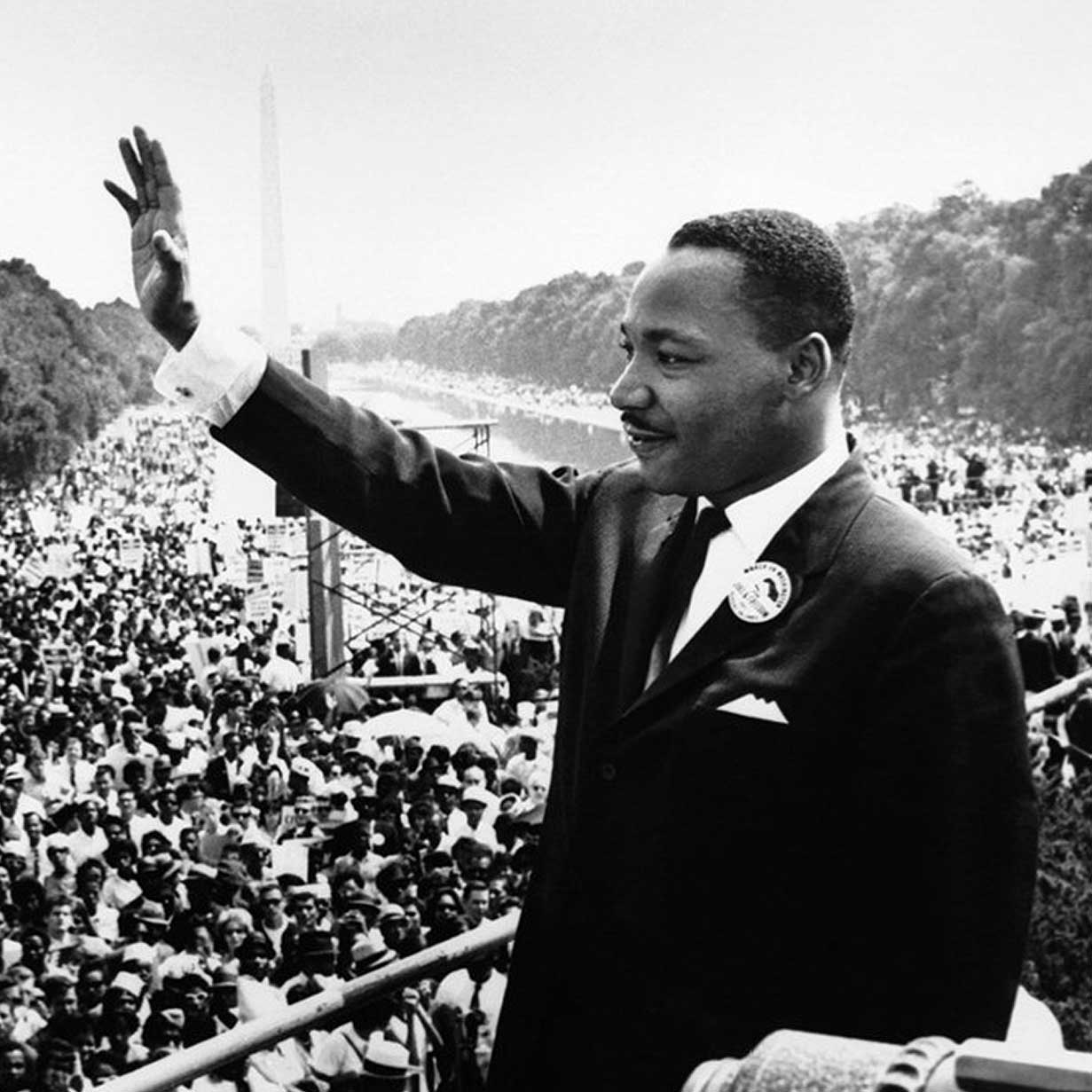 Martin Luther King Jr. addresses a crowd from the steps of the Lincoln Memorial where he delivered his famous, “I Have a Dream,” speech during the Aug. 28, 1963, march on Washington, D.C.