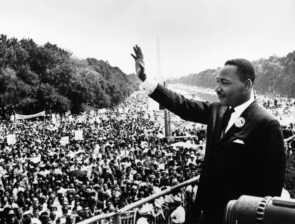 Martin Luther King Jr. speaking at the Lincoln Memorial